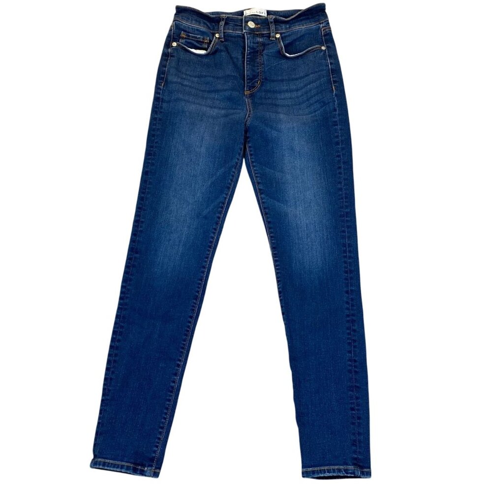 LOFT Womens Jeans Size 27/4 Skinny Classic Ankle Stretch Blue Denim Casual